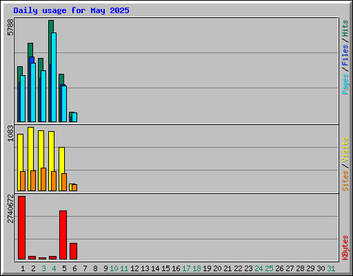 Daily usage for May 2025