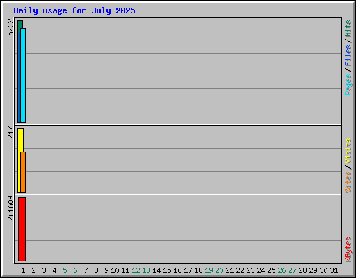 Daily usage for July 2025